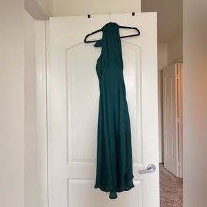 Emerald green midi dress